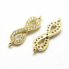 Brass Micro Pave Grade AAA Cubic Zirconia Links ZIRC-P071-09G-NR-2