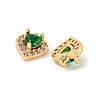 Brass Micro Pave Cubic Zirconia Charms KK-Z057-01G-01-2