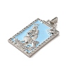 Brass Micro Pave Cubic Zirconia Pendants with Enamel KK-H458-01P-10-2