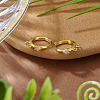 2Pcs Brass Micro Pave Clear Cubic Zirconia Hoop Earring Findings KK-TA0003-35-4