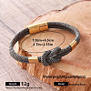 Braided Knot Nylon Cord Bracelets with 304 Stainless Steel Magnetic Clasps for Men UA2967-3-1