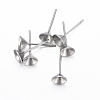 Non-Tarnish 304 Stainless Steel Stud Earring Settings STAS-H403-02P-B-1