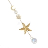 304 Stainless Steel Starfish & Round Glass Hanging Suncatchers HJEW-JM05037-2