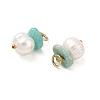 Natural Amazonite and Natural Freshwater Pearl Pendants PALLOY-JF06022-2