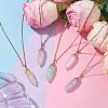 Resin Leaf Pendant Necklaces NJEW-JN04914-2