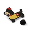 Dachshund with Hat Enamel Pins JEWB-Z048-08EB-01-3