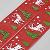 5 Yards Christmas Tree & Deer Printed Polyester Ribbon SRIB-WH0072-05B-2