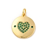 Brass Micro Pave Cubic Zirconia Pendants KK-U033-11G-03-1