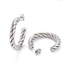 Tarnish Resistant 304 Stainless Steel Half Hoop Earrings EJEW-F257-10P-2