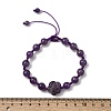 Adjustable Natural Amethyst Beads Braided Bead Bracelets for Women BJEW-L713-A06-5