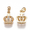 Brass Cubic Zirconia Charms X-KK-T038-203G-1