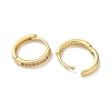 Ion Plating(IP) Brass Micro Pave Clear Cubic Zirconia Hoop Earrings for Women EJEW-U031-02G-2