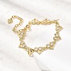 Heart Brass Micro Pave Cubic Zirconia Link Chain Bracelets BJEW-L715-01G-01-3