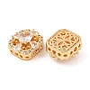 Brass Micro Pave Clear Cubic Zirconia Beads KK-S389-24G-2