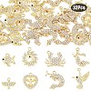 32Pcs 8 Styles Alloy Rhinestone Pendants FIND-YW0011-53KCG-1