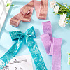 3Pcs 3 Colors 5 Yards Single Face Sparkle Satin Frayed Ribbon SRIB-TA0001-20-7