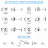 Unicraftale 84Pcs 6 Style 201 Stainless Steel Stud Earring Findings STAS-UN0057-42-3