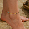 18K Gold Plated Turquoise Bead Anklets for Women AV6956-1