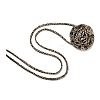 Leopard Print Pattern Fabric Rose Tie Choker Necklaces for Women LS-NJEW-Z022-01H-2