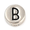 925 Sterling Silver Flat Round with Letter Beads LS-STER-G044-01AS-B-1