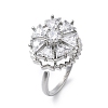Gear Rotatable Open Cuff Rings for Women RJEW-S402-12P-1