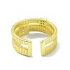 Brass with Cubic Zirconia Open Cuff Ring RJEW-B051-47G-3
