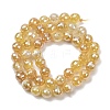 Electroplated Natural Agate Beads Strands G-B191-A07-8mm-08-4