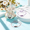 6Pcs 6 Style Natural & Synthetic Gemstone Round Beads Cord Bracelets Set BJEW-JB08014-2