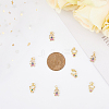 DICOSMETIC 8Pcs 2 Style Brass Micro Pave Cubic Zirconia Charms KK-DC0003-16-4