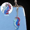 DIY 5D Sea Horse Diamond Painting Keychain Kit DIY-WH0161-59A-6