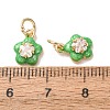 Brass Micro Pave Clear Cubic Zirconia with Enamel Charms CU-K002-53G-E-3