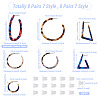 Mega Pet 8Pair 7 Style Cellulose Acetate Half Hoop Earrings DIY-MP0001-14-8