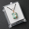 Electroplated Raw Natural Fluorite Neggets Pendant Black Wax Cord Necklaces FS-WG48460-09-1