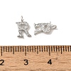 Initial Letter Brass Micro Pave Cubic Zirconia Pendants ZIRC-F008-R-3