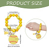 1Pc Printed Acrylic & Faux Suede Tassel Pendant & Wood Bead Keychains HJEW-SP0001-86B-2