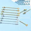 8Pcs 4 Styles 304 Stainless Steel Curb Chain Extender STAS-YW0003-35G-5