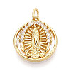 Brass Micro Pave Clear Cubic Zirconia Pendants KK-N268-73G-1