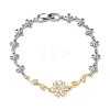 Brass Micro Pave Cubic Zirconia Link Chain Bracelets for Women BJEW-C156-04A-01GP-4