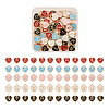 Cheriswelry 60Pcs 5 Colors Light Gold Plated Alloy Enamel Pendants FIND-CW0001-04-1