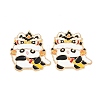 Chinese Lion Dance Panda Alloy Enamel Cabochons AL-CBA1A6F-03KCG-B-1