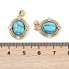 Synthetic Turquoise Oval Pendants KK-U043-44G-C-3