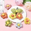 6Pcs 6 Styles Flower Cotton Brooches JEWB-CJ0001-72-5