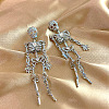 Skeleton Alloy Rhinestone Dangle Stud Earrings FS-WG3D420-01-1