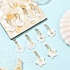 304 Stainless Steel & Natural Freshwater Shell Stud Dangle Earrings EJEW-JE07496-1
