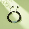 7Pcs 7 Style Natural Mixed Stone & Lava Rock & Synthetic Hematite Round Braided Bead Bracelets Set BJEW-JB08387-5