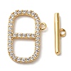 Brass Micro Pave Clear Cubic Zirconia Toggle Clasps KK-N254-74G-1