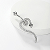 Stylish Snake Stainless Steel Micro Pave Clear Cubic Zirconia Navel Rings UK0800-1