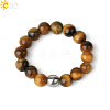 4MM Round Natural Tiger Eye Beaded Stretch Rings VM0712-2-1