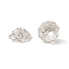 Silver Color Plated Alloy Flower Bead Caps X-TIBEB-E017-S-5