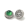 Hollow Brass Micro Pave Clear Cubic Zirconia Beads KK-G490-07P-2